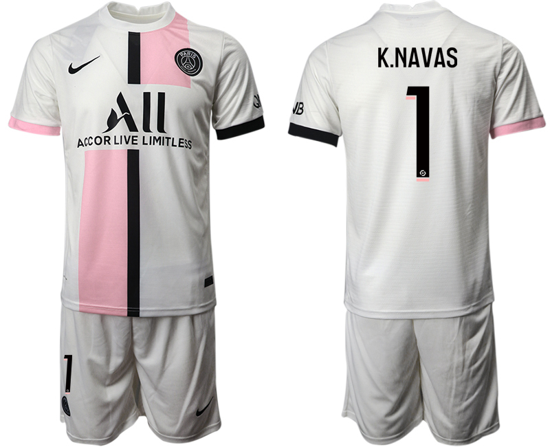 Men 2021-2022 Club Paris St German away white #1 Soccer Jersey->paris st german jersey->Soccer Club Jersey